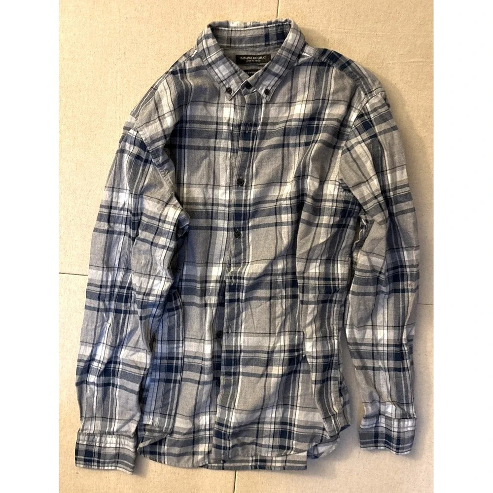 Banana Republic Men's Flannel Medium Long Sleeve Shirt